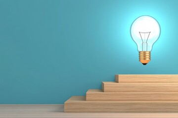 A minimalist concept of a single step leading up to a shining business goal