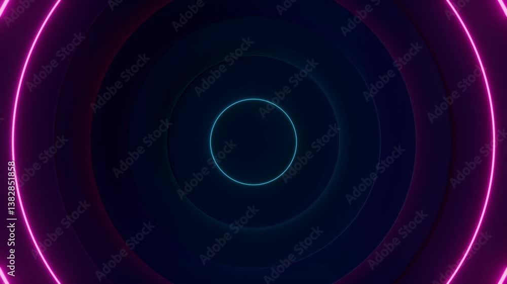 Canvas Prints abstract colorful glowing circle neon light background video, wallpaper 4k seamless loop motion grap