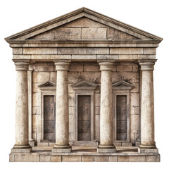 Fototapeta premium an old stone building with columns isolated on transparent background