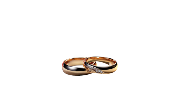 A timeless pair of rings symbolizing love, commitment, or marriage.