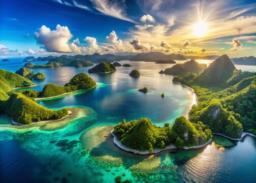 Panoramic View of Indonesian Archipelago: Sumatra, Java, Borneo, & Thousands of Islands