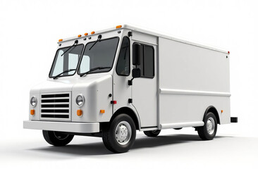 Food truck on a white background, mockup without logos and inscriptions