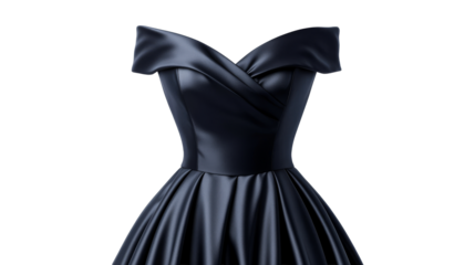 Elegant black off-shoulder dress design, evening gown, cut out transparent