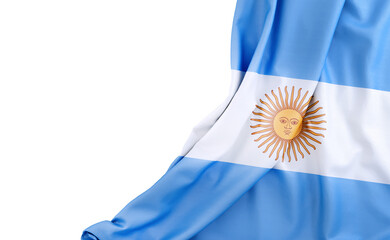 Flag of Argentina with empty space on the left. Isolated. 3D Rendering