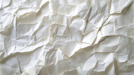 Obraz premium Abstract white crumpled and creased recycled paper texture background. -