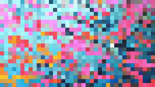 Looping Abstract Pixel Art Background with Vibrant Spring Colors