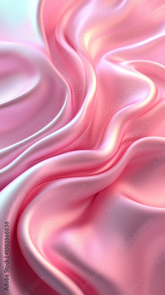 Poster captivating close up of flowing pink silk fabric creating soft waves and smooth texture perfect for 