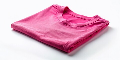 Pink T-Shirt Mockup: Blank Tee Design Template on White Background - Perfect for Branding and Apparel