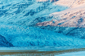 Outdoor shot highlighting the stunning Iclandic scenery on a frosty winter afternoon along Iceland's highway one.