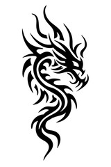 Fototapeta premium dragon tribal tattoo silhouette