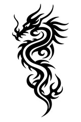 dragon tribal tattoo silhouette