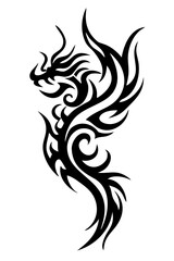 dragon tribal tattoo silhouette