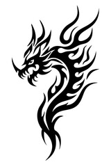 dragon tribal tattoo silhouette