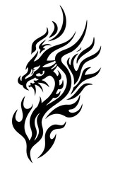 dragon tribal tattoo silhouette
