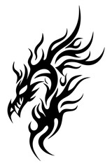 dragon tribal tattoo silhouette