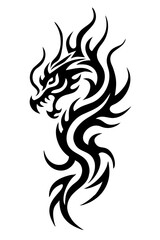 Obraz premium dragon tribal tattoo silhouette