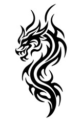 Naklejka premium dragon tribal tattoo silhouette
