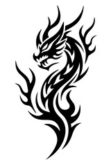 dragon tribal tattoo silhouette