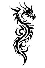 dragon tribal tattoo silhouette