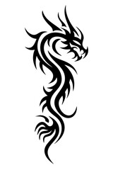 dragon tribal tattoo silhouette
