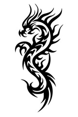 dragon tribal tattoo silhouette