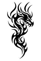 dragon tribal tattoo silhouette