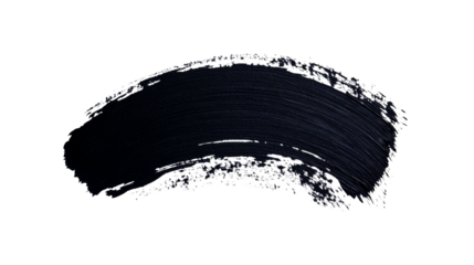 Dark cosmetic smear design element on black background, cut out transparent