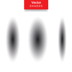 Set of oval-shaped wind shadows.On a white background.