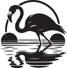 flamingo silhouette vector illustration