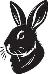 black rabbit vector illustration