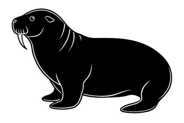 Walrus silhouette vector illustration