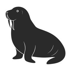 Walrus icon silhouette vector illustration
