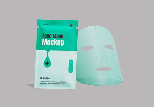 Facial Skincare Mask Standing Up Mockup