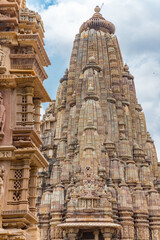 Kandariya Mahadev Temple in khajuraho the group of monuments of hindu and jain temples in chhatarpur district, madhya pradesh, India.Unesco world heritage site.