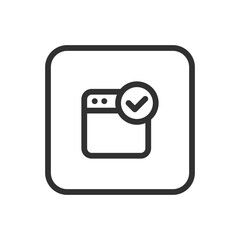 Browser Internet Web Network Window Checkmark - Web Navigation and Confirmation Icon