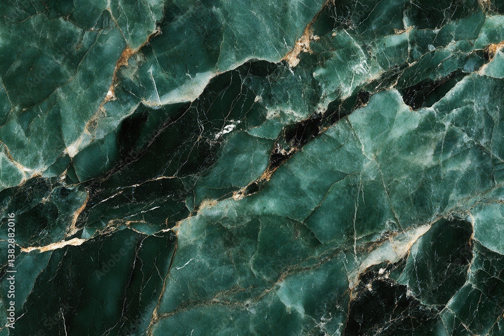 Poster captivating emerald green marble texture background with intricate veins and natural stone patterns 