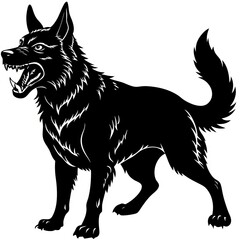 Fototapeta premium german shepherd dog silhouette