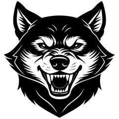 Obraz premium shiba inu dog silhouette