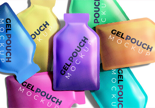 Gel Pouch Set Mockup Top View