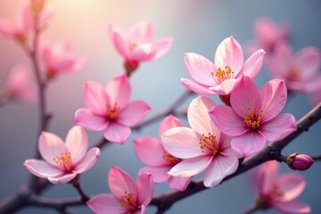 Obraz premium Subtle, overlapping blossoms forming a cohesive floral backdrop , repeat, contemporary, nature
