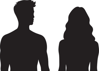Silhouettes of People in Various Poses vector 