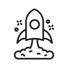 Rocket icon vector image. Suitable for mobile apps, web apps and print media.