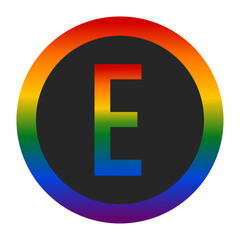 Fototapeta premium LGBTQ Pride Anarchy Symbol with Capital Letter E