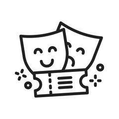 Theatre icon vector image. Suitable for mobile apps, web apps and print media.