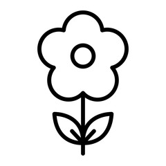 Flower Vector Iine Icon Design