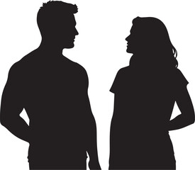 Silhouettes of People in Various Poses vector 