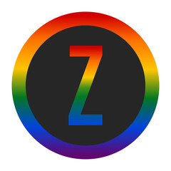 LGBTQ Pride Anarchy Symbol with Capital Letter Z