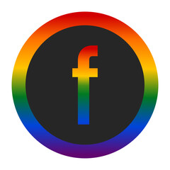 Obraz premium LGBTQ Pride Anarchy Symbol with Lowercase Letter f