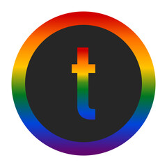 Obraz premium LGBTQ Pride Anarchy Symbol with Lowercase Letter t
