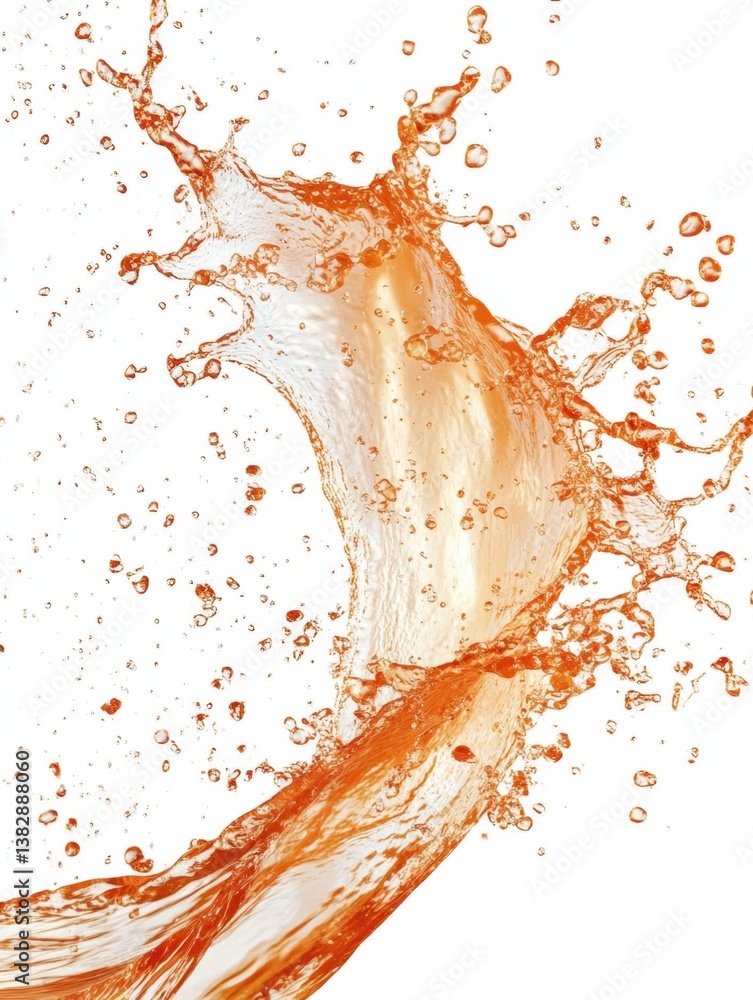 Aufkleber dynamic splash of refreshing orange liquid on white background creating a vibrant and energetic visu